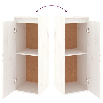 Mobili TV 4 pz Bianchi in Legno Massello di Pino