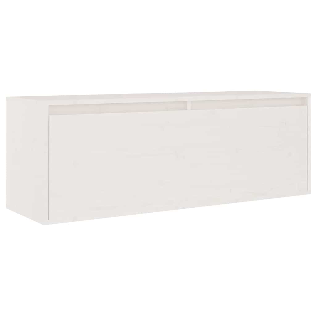 Mobili Porta TV 6 pz Bianchi in Legno Massello di Pino