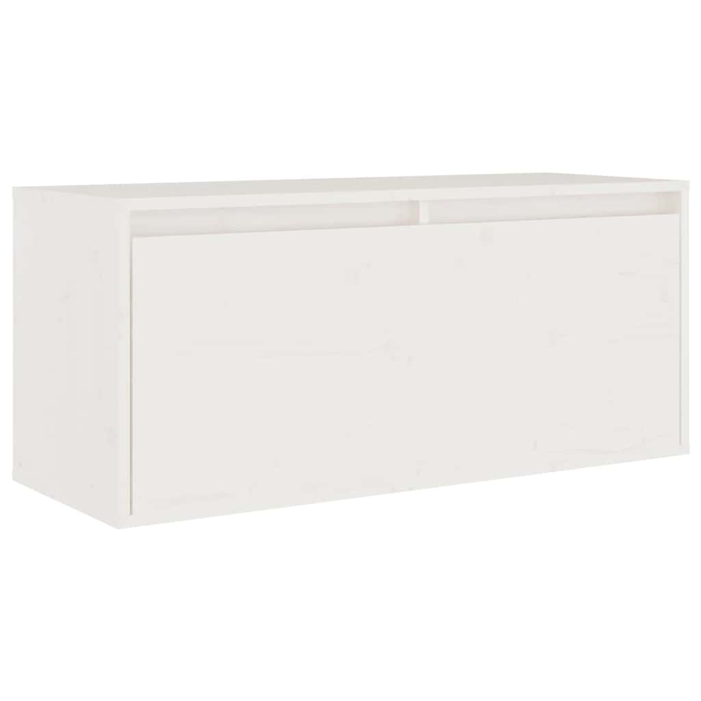 Mobili Porta TV 4 pz Bianchi in Legno Massello di Pino