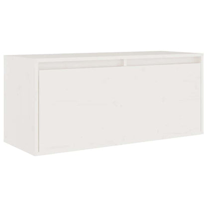 Mobili Porta TV 4 pz Bianchi in Legno Massello di Pino