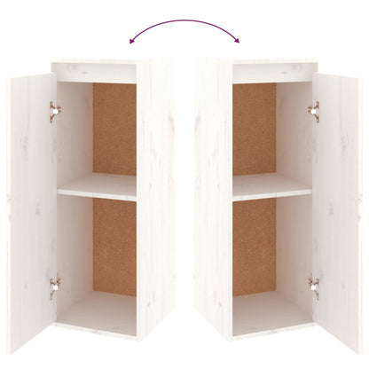 Mobili Porta TV 5 pz Bianchi in Legno Massello di Pino