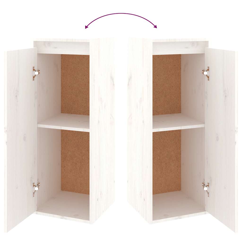 Mobili Porta TV 4 pz Bianchi in Legno Massello di Pino