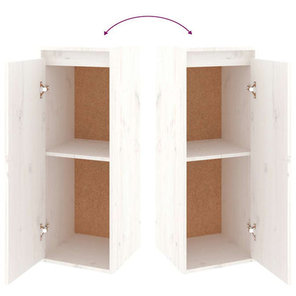 Mobili Porta TV 4 pz Bianchi in Legno Massello di Pino