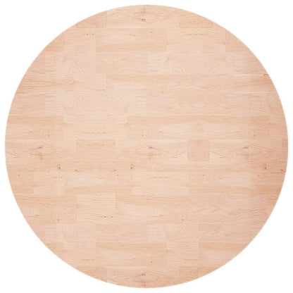 Piano Tavolo Rotondo Ø80x1,5 cm Massello di Rovere Non Trattato