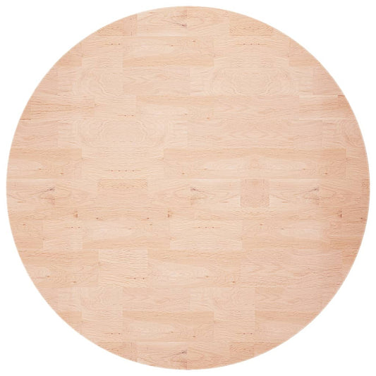 Piano Tavolo Rotondo Ø80x1,5 cm Massello di Rovere Non Trattato