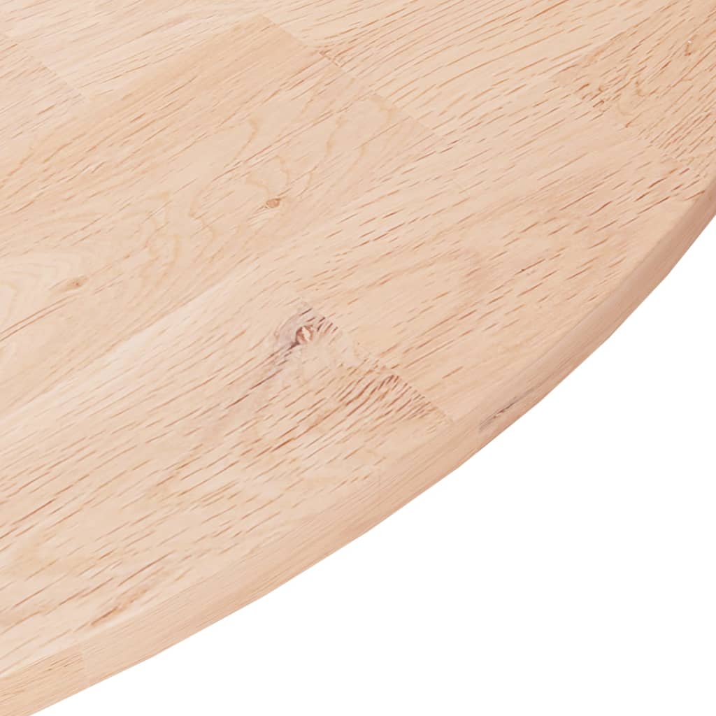 Piano Tavolo Rotondo Ø80x1,5 cm Massello di Rovere Non Trattato | homemem39