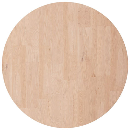 Piano Tavolo Rotondo Ø50x2,5 cm Massello di Rovere Non Trattato | homemem39