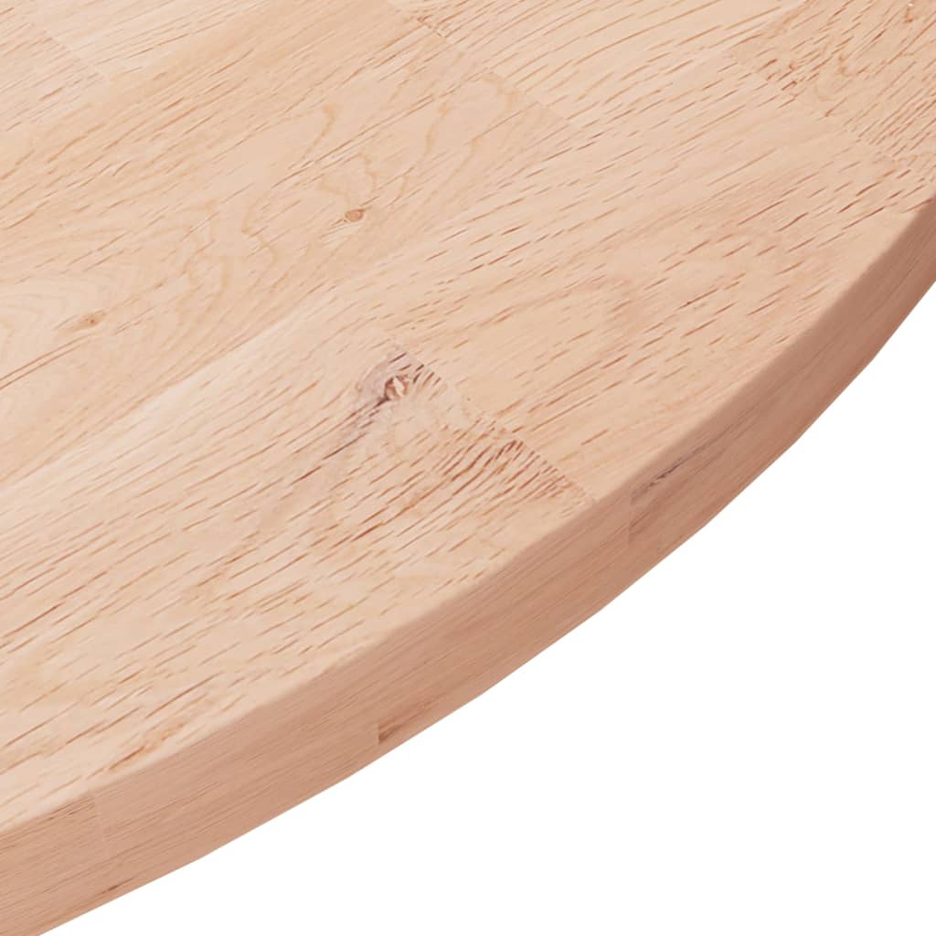 Piano Tavolo Rotondo Ø60x2,5 cm Massello di Rovere Non Trattato | homemem39