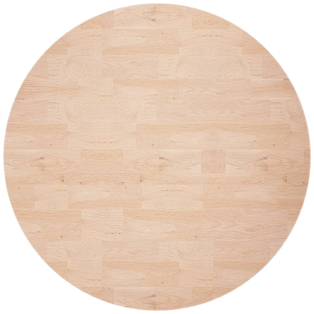 Piano Tavolo Rotondo Ø80x2,5 cm Massello di Rovere Non Trattato | homemem39