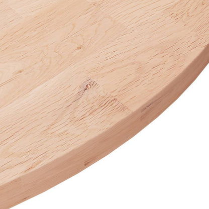 Piano Tavolo Rotondo Ø80x2,5 cm Massello di Rovere Non Trattato | homemem39