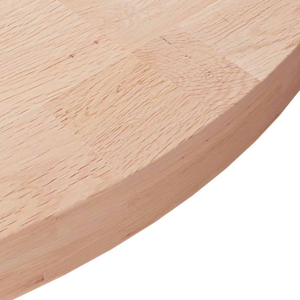 Piano Tavolo Rotondo Ø70x4 cm Massello di Rovere Non Trattato | homemem39