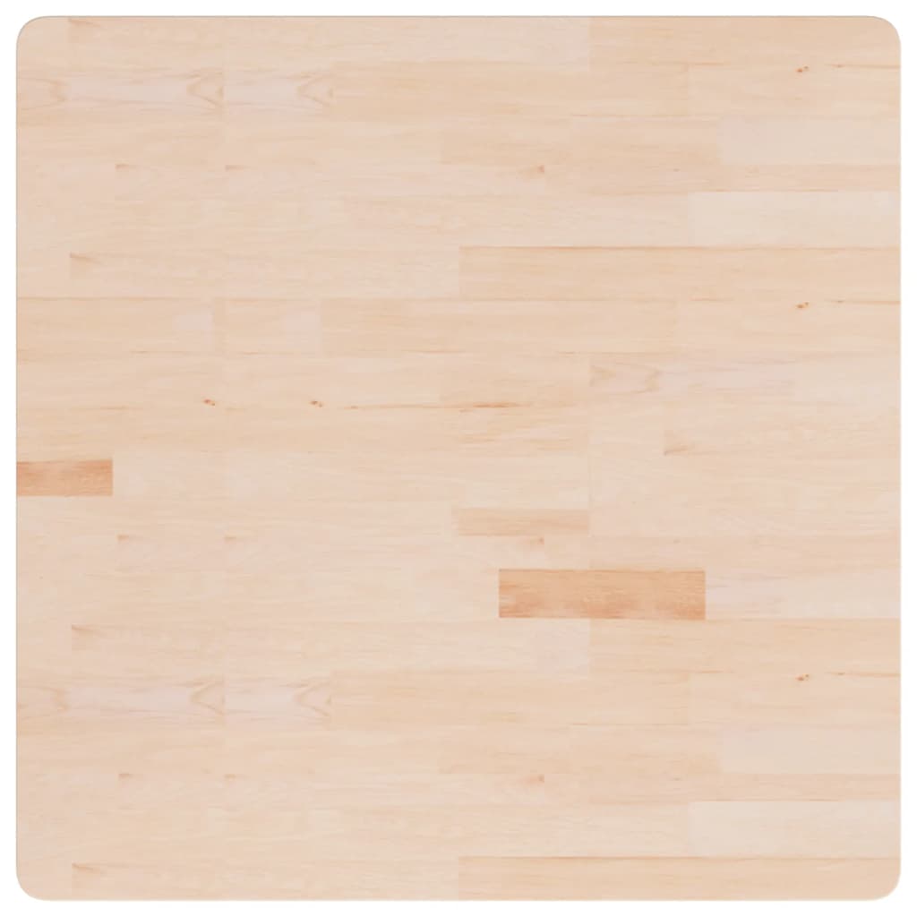 Piano Tavolo Quadrato 90x90x1,5 cm Massello Rovere Non Trattato