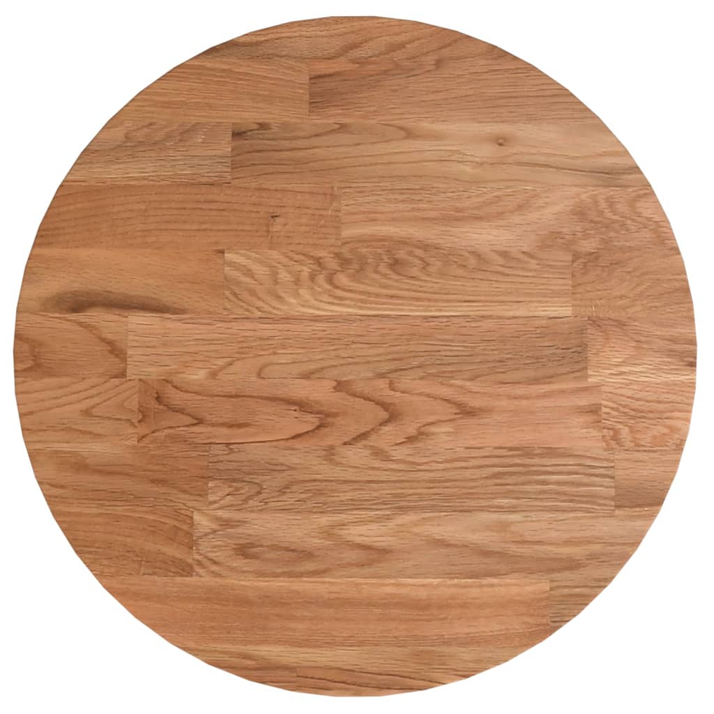 Piano Tavolo Rotondo Marrone Chiaro Ø30x1,5 cm Rovere Trattato | homemem39