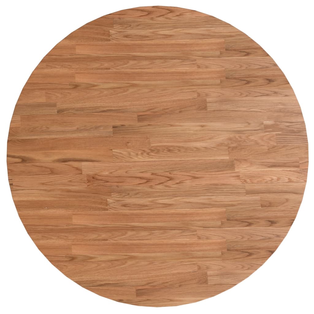 Piano Tavolo Rotondo Marrone Chiaro Ø80x1,5 cm Rovere Trattato | homemem39