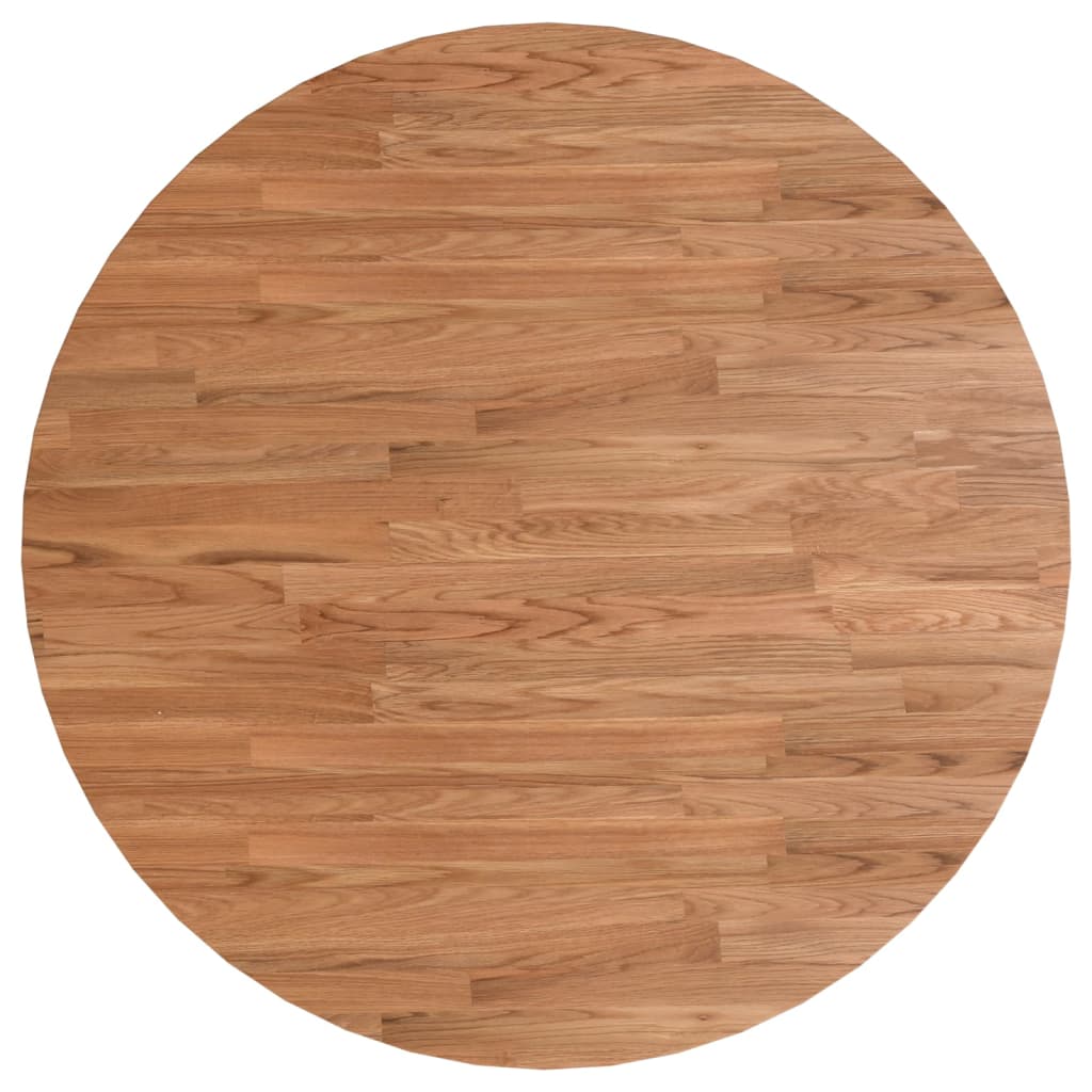 Piano Tavolo Rotondo Marrone Chiaro Ø90x1,5 cm Rovere Trattato