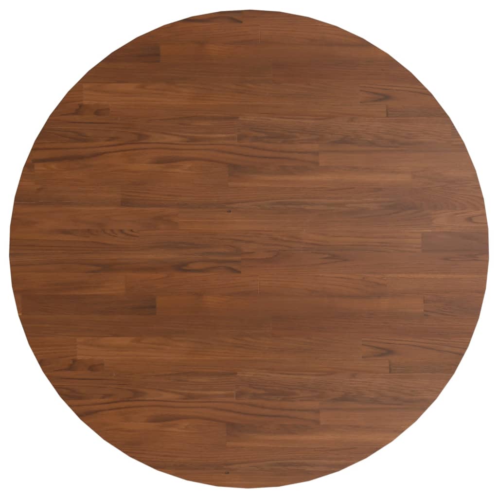 Piano Tavolo Rotondo Marrone Scuro Ø90x1,5 cm Rovere Trattato | homemem39