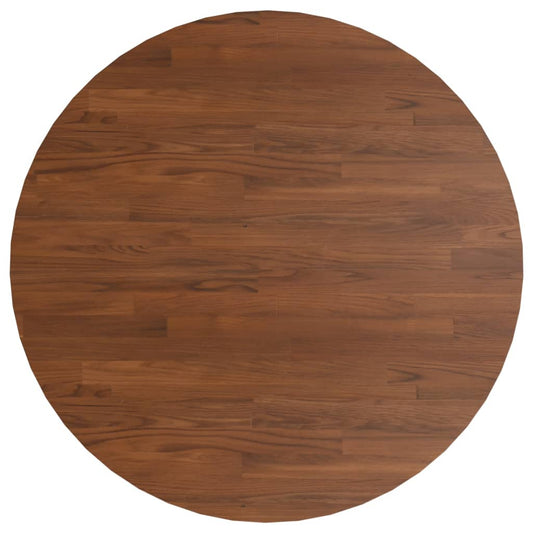 Piano Tavolo Rotondo Marrone Scuro Ø90x1,5 cm Rovere Trattato | homemem39