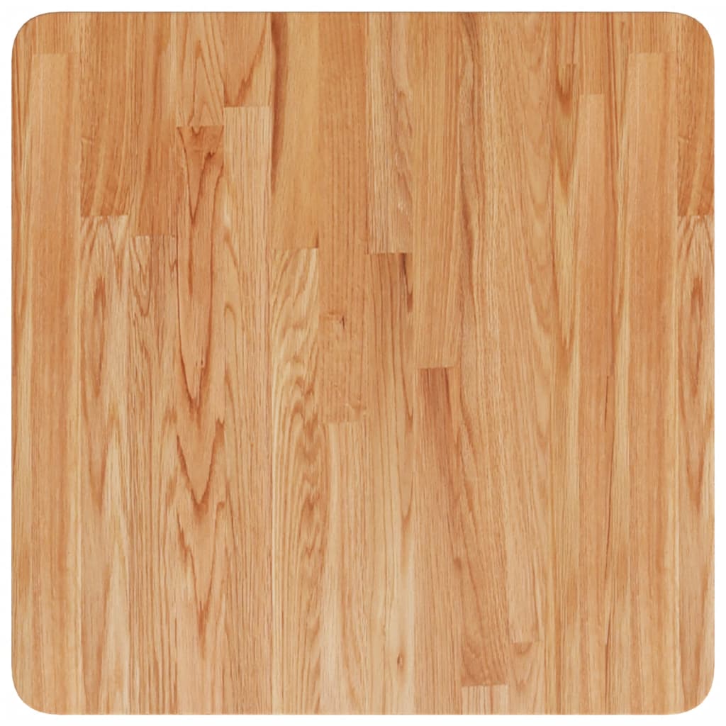 Piano Tavolo Quadrato Marrone Chiaro 50x50x1,5 Rovere Trattato | homemem39