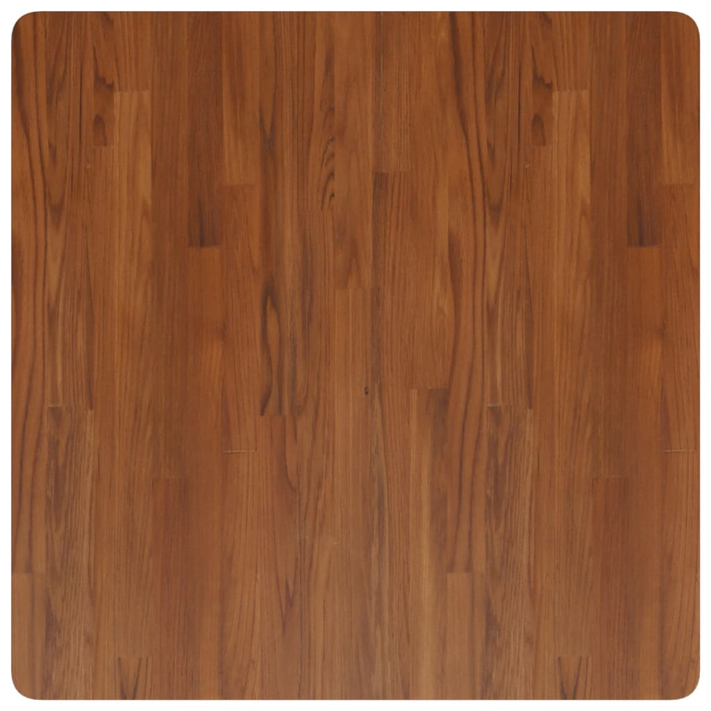 Piano Tavolo Quadrato Marrone Scuro 80x80x1,5cm Rovere Trattato