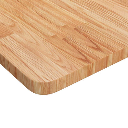 Piano Tavolo Quadrato Marrone Chiaro 90x90x2,5 Rovere Trattato | homemem39