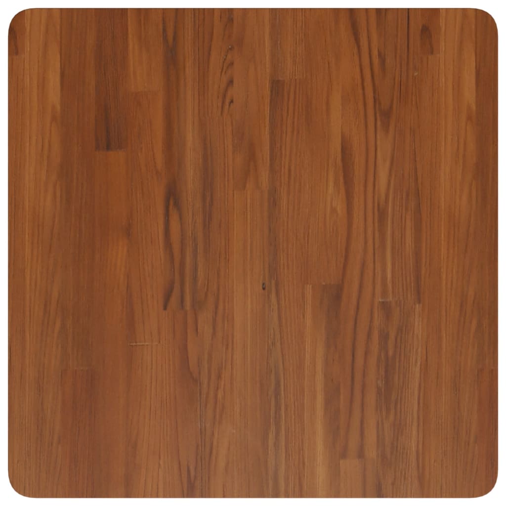 Piano Tavolo Quadrato Marrone Scuro 60x60x2,5cm Rovere Trattato