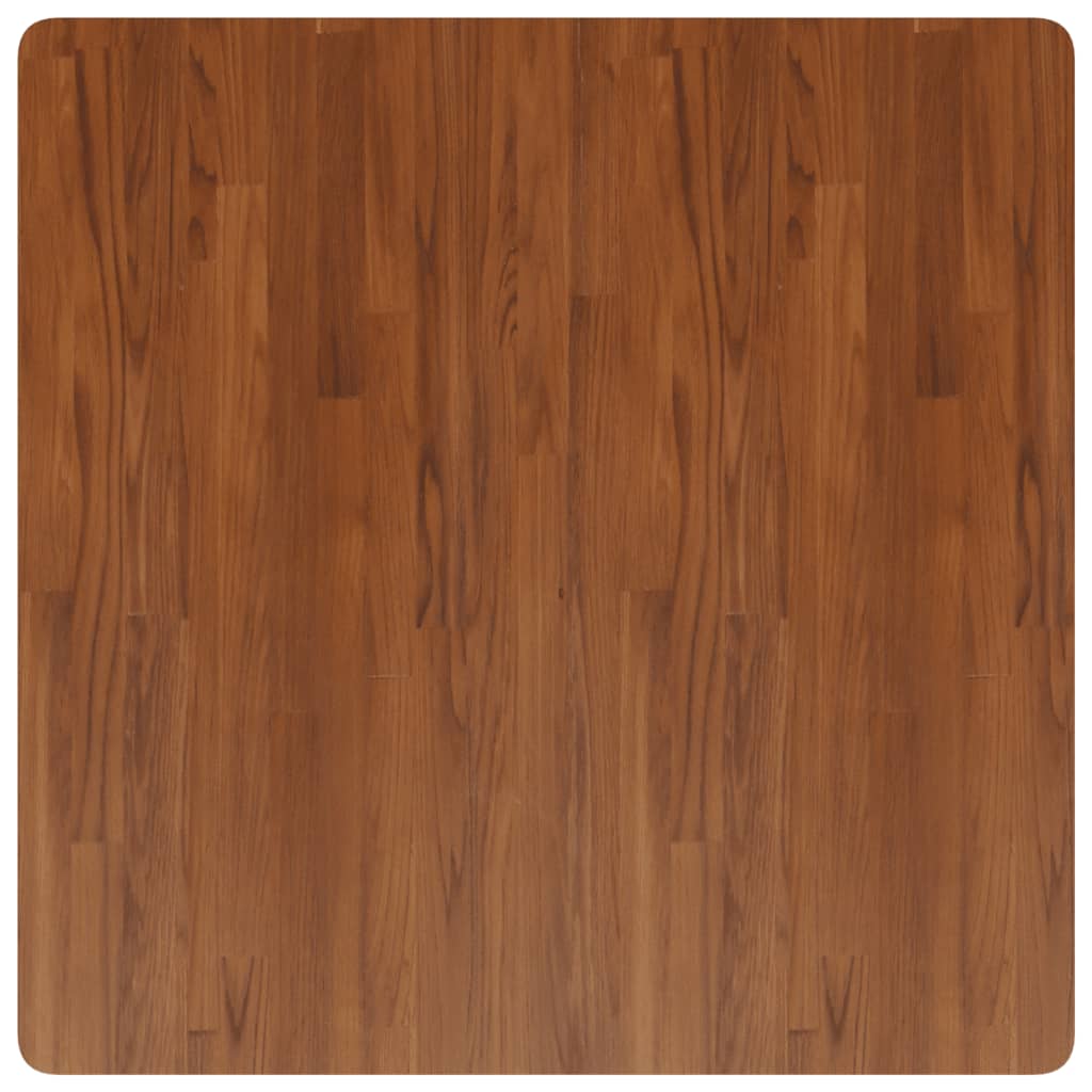 Piano Tavolo Quadrato Marrone Scuro 90x90x2,5cm Rovere Trattato