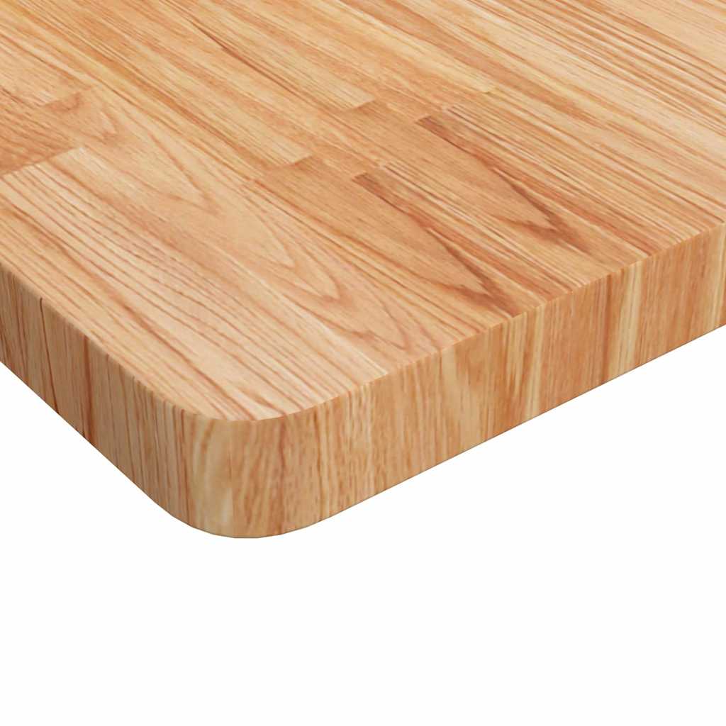 Piano Tavolo Quadrato Marrone Chiaro 60x60x4cm Rovere Trattato | homemem39