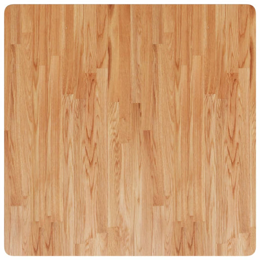 Piano Tavolo Quadrato Marrone Chiaro 90x90x4cm Rovere Trattato