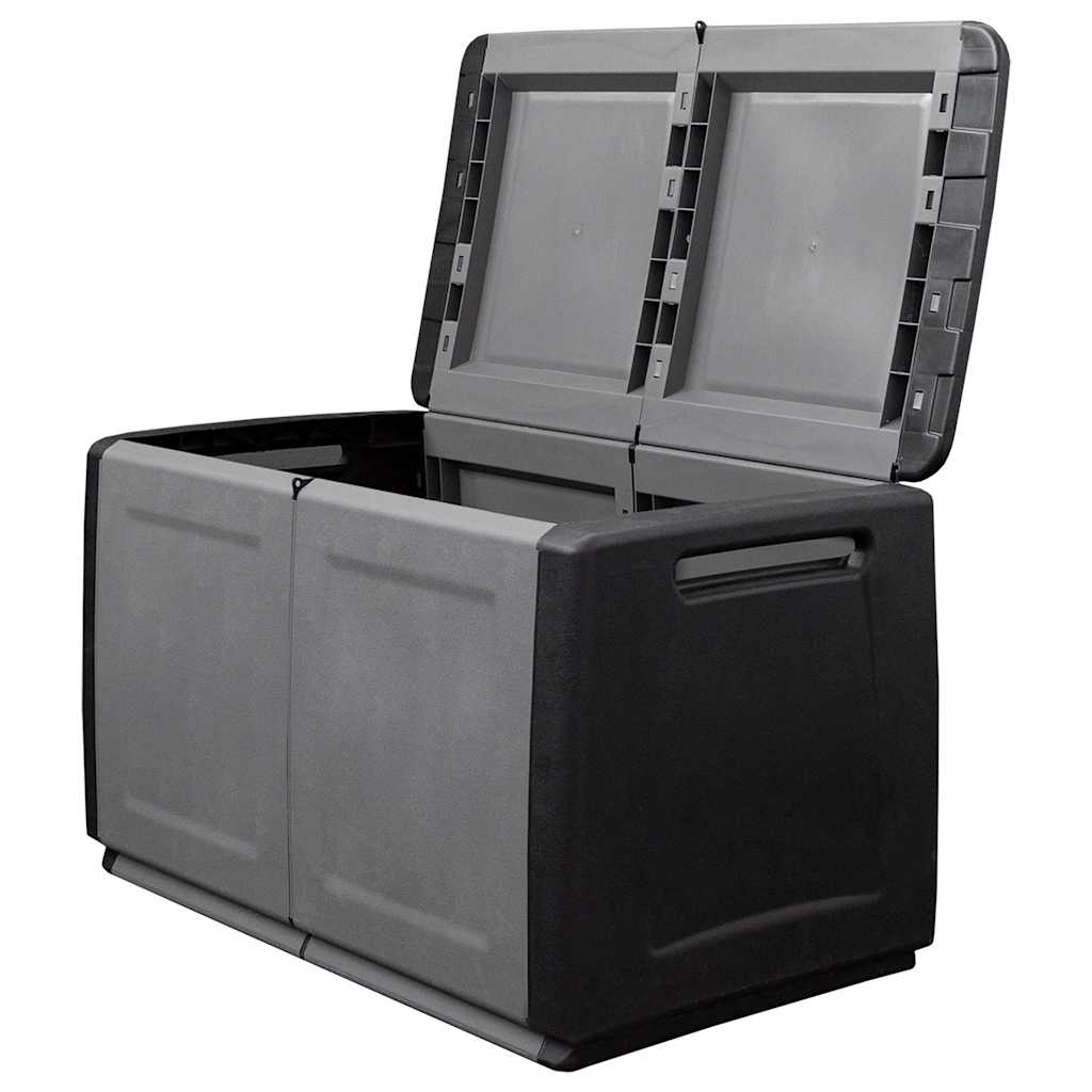Contenitore da Giardino 96x53x57 230 L Grigio Scuro e Nero | homemem39