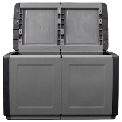Contenitore da Giardino 96x53x57 230 L Grigio Scuro e Nero | homemem39