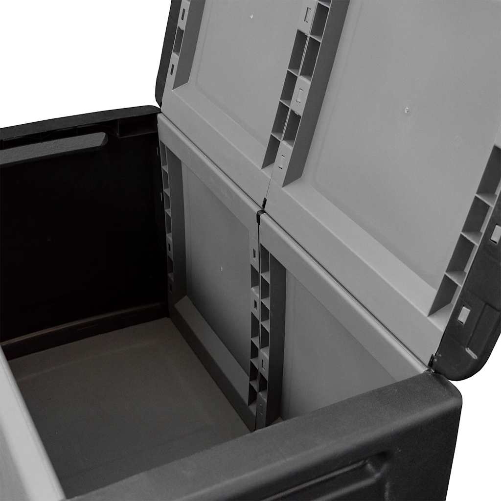 Contenitore da Giardino 96x53x57 230 L Grigio Scuro e Nero | homemem39