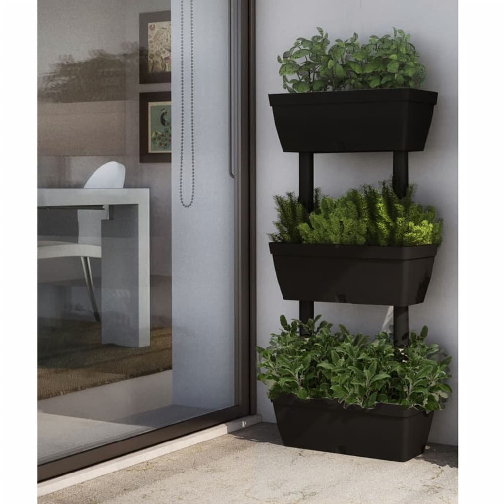 Fioriere da Giardino 3 pz 100 cm Antracite | homemem39