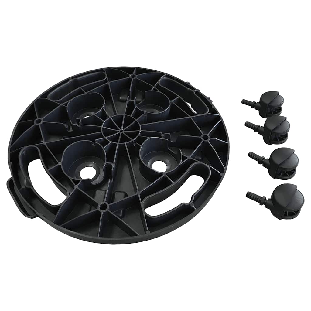 Carrello per Piante con Ruote Diametro 30 cm Nero 170 kg | homemem39
