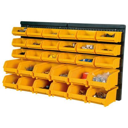 Kit Contenitori 32 pz con Pannelli a Parete Giallo e Nero | homemem39