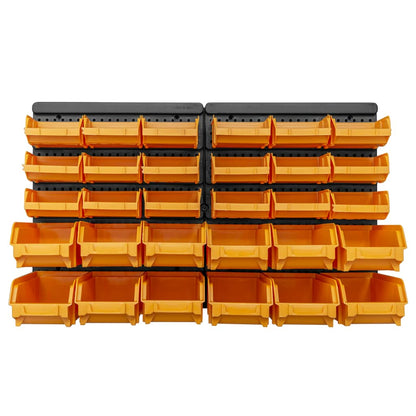 Kit Contenitori 32 pz con Pannelli a Parete Giallo e Nero | homemem39