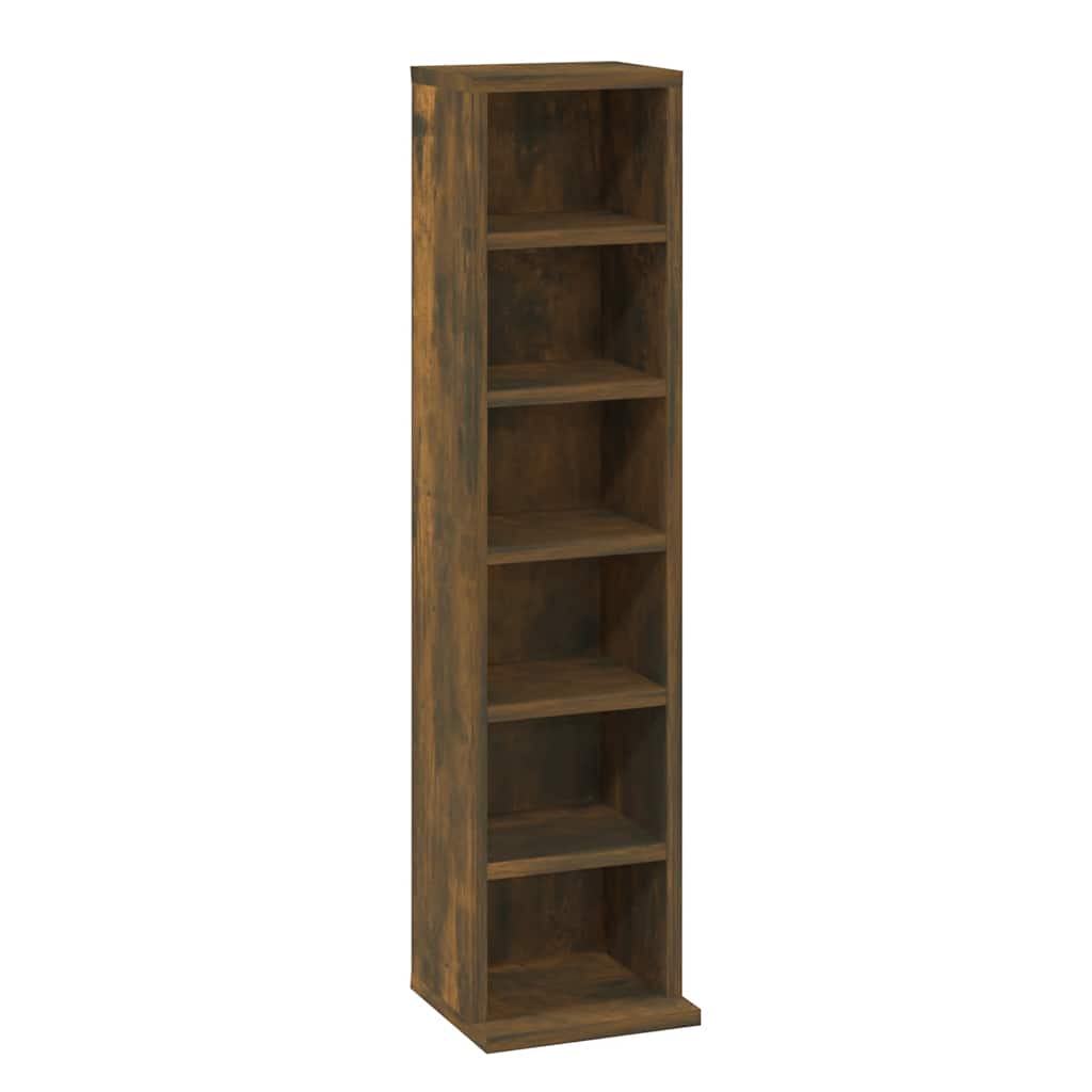 Mobile Porta CD Rovere Fumo 21x20x88 cm in Legno Multistrato | homemem39