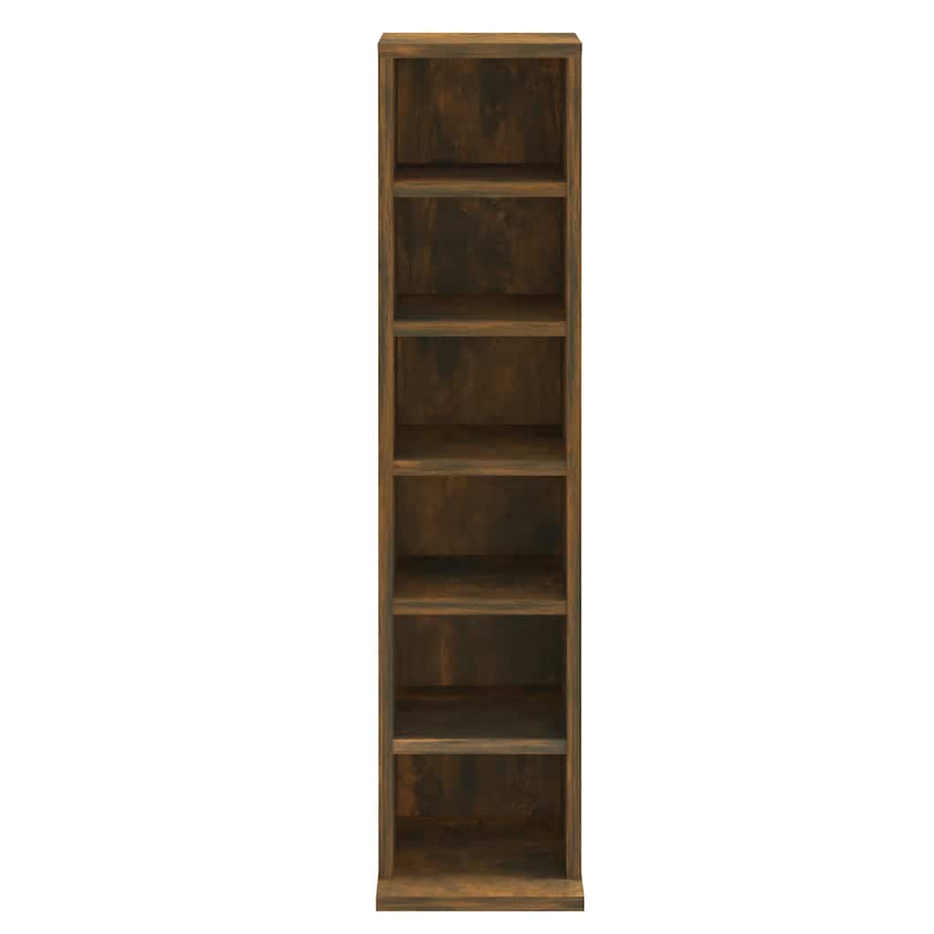 Mobile Porta CD Rovere Fumo 21x20x88 cm in Legno Multistrato | homemem39