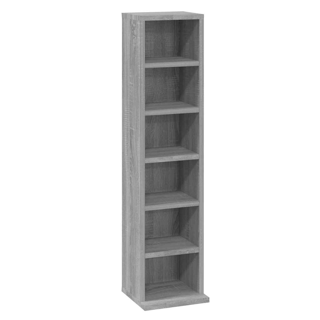Mobile Porta CD Grigio Sonoma 21x20x88 cm in Legno Multistrato