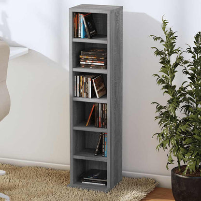 Mobile Porta CD Grigio Sonoma 21x20x88 cm in Legno Multistrato