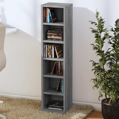 Mobile Porta CD Grigio Sonoma 21x20x88 cm in Legno Multistrato
