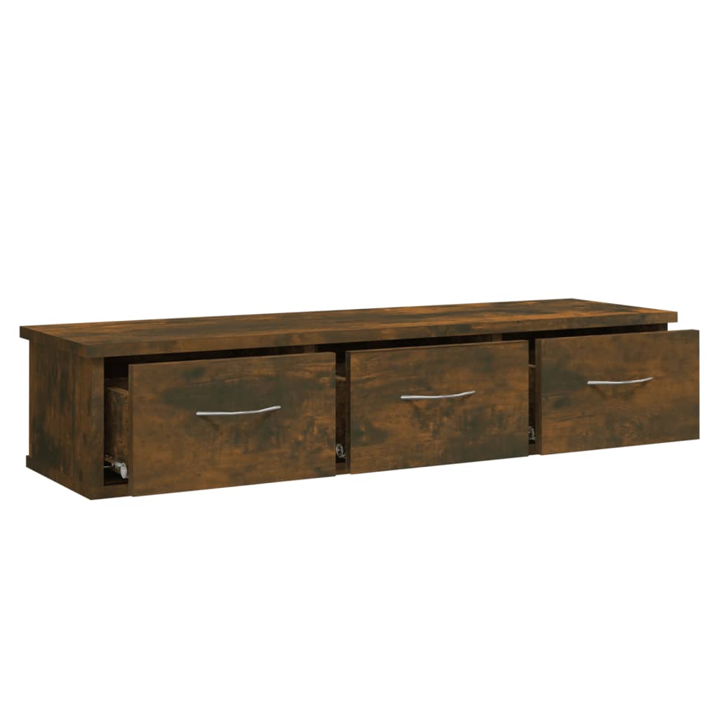 Mobile a Parete Rovere Fumo 88x26x18,5 cm in Legno Multistrato | homemem39