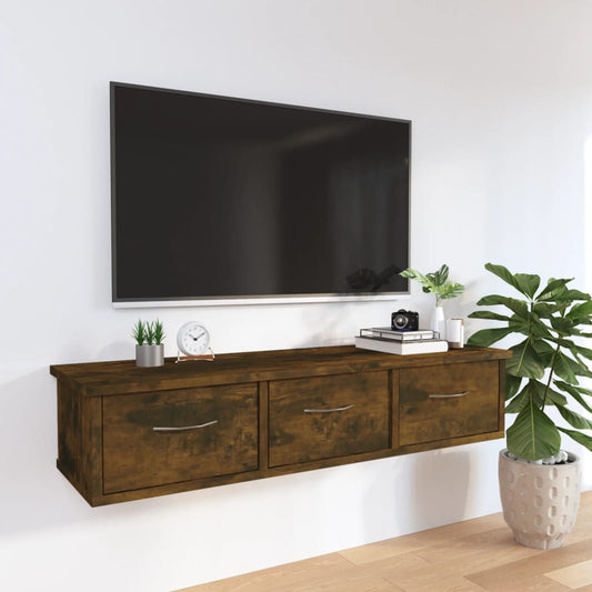 Mobile a Parete Rovere Fumo 88x26x18,5 cm in Legno Multistrato | homemem39
