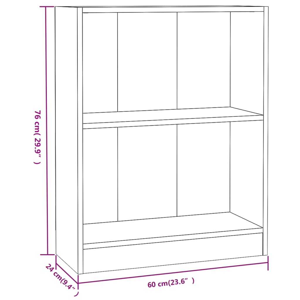 Libreria Rovere Fumo 60x24x76 cm in Legno Multistrato - homemem39