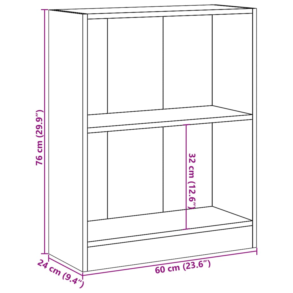 Libreria Grigio Sonoma 60x24x76 cm in Legno Multistrato - homemem39