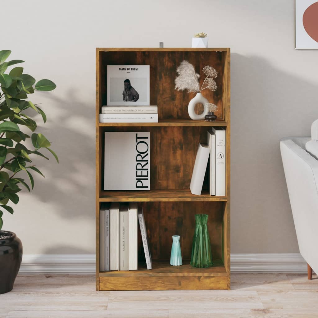Libreria Rovere Fumo 60x24x109 cm in Legno Multistrato | homemem39