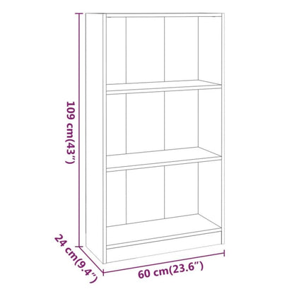 Libreria Rovere Fumo 60x24x109 cm in Legno Multistrato