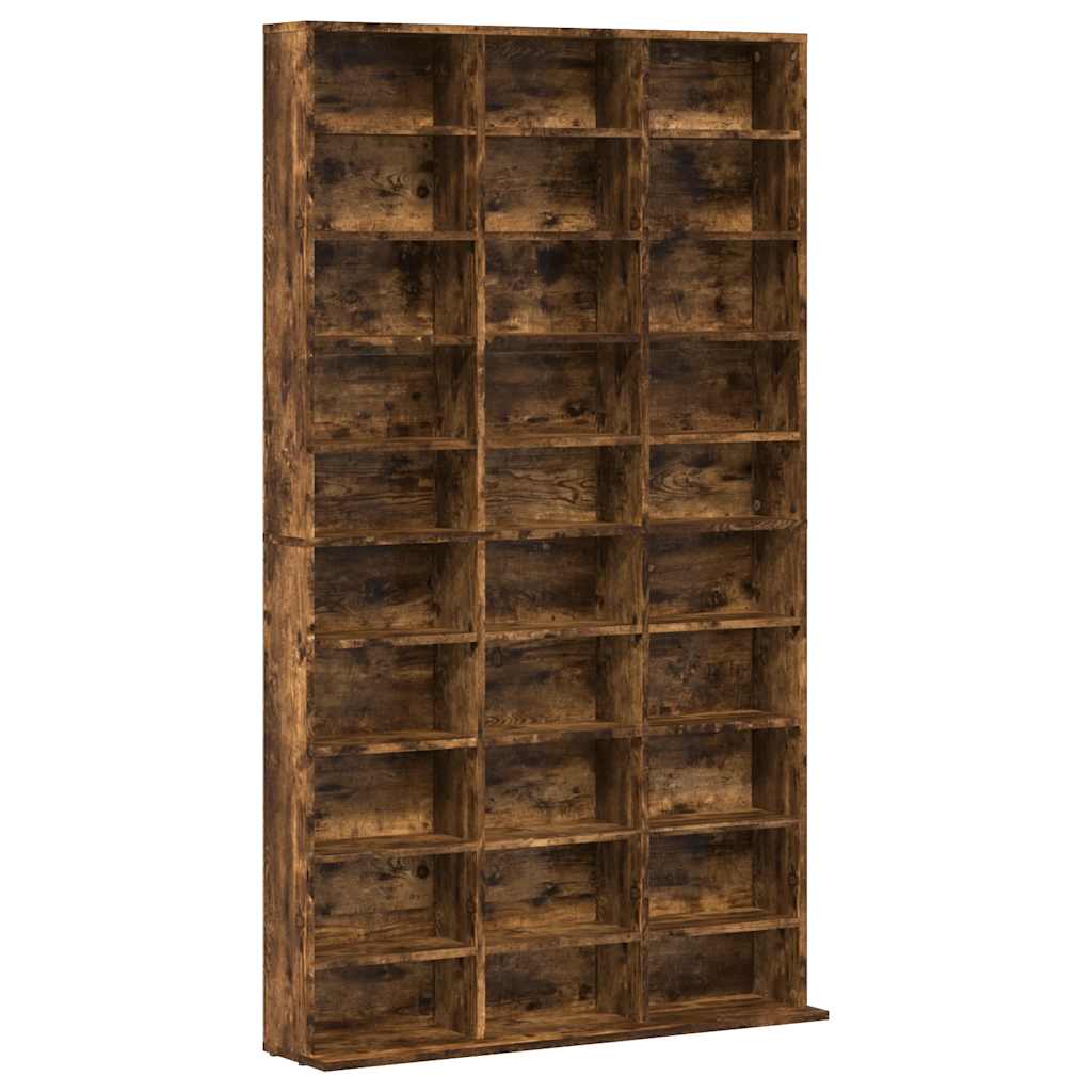 Mobile Porta CD Rovere Fumo 102x23x177,5 cm Legno Multistrato