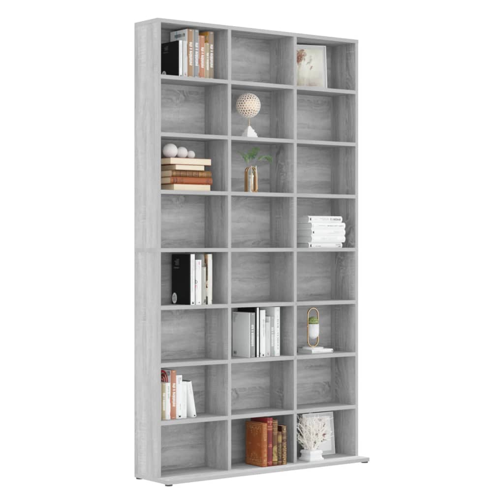 Mobile Porta CD Grigio Sonoma 102x23x177,5 cm Legno Multistrato - homemem39