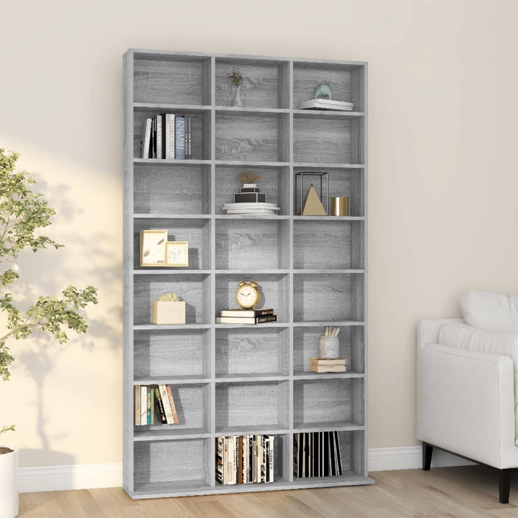 Mobile Porta CD Grigio Sonoma 102x23x177,5 cm Legno Multistrato - homemem39