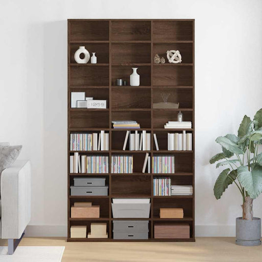 Mobile Porta CD Rovere Marrone 102x23x177,5cm Legno Multistrato